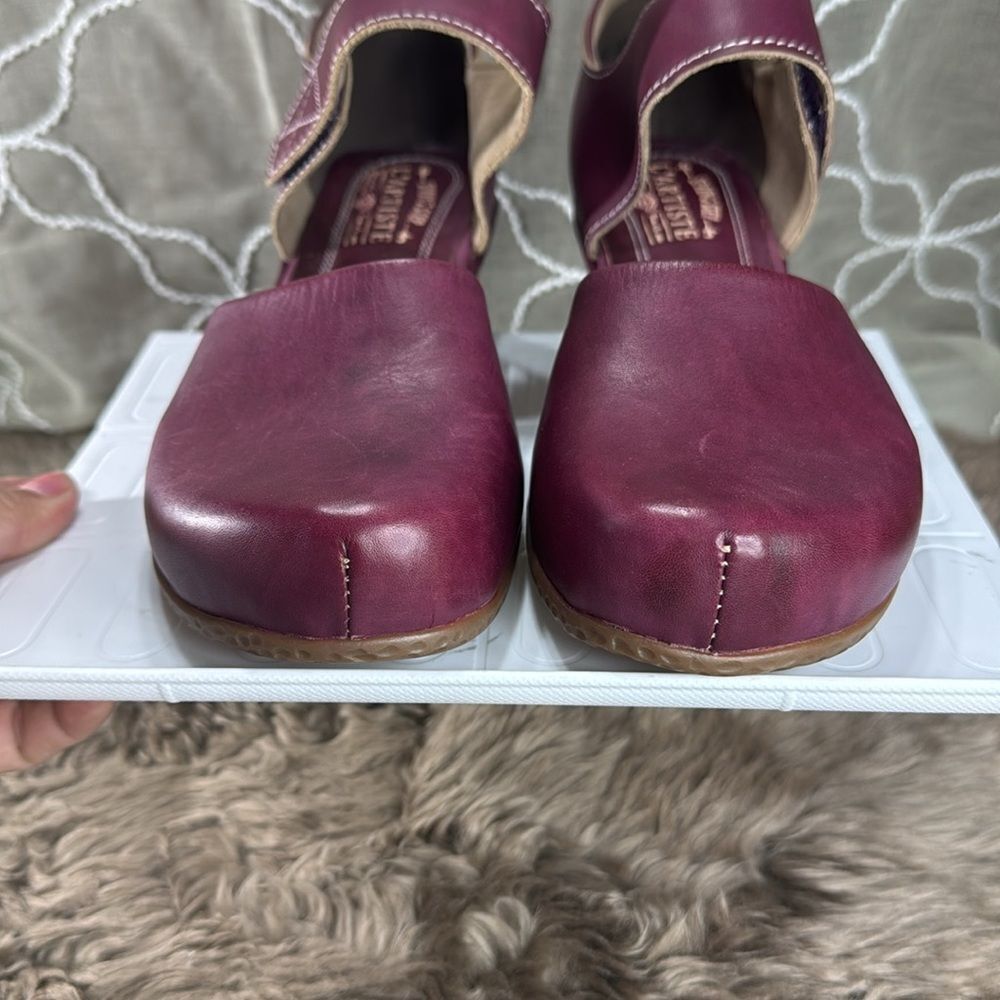 (Z3) L'Artiste Spring Step Gloss, Mary Jane Stiletto Clogs, Leather Burgundy S 9 - Picture 5 of 12